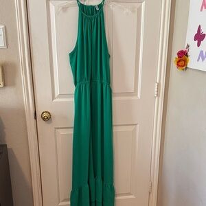 Green Sleeveless Maxi Dress